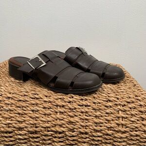 Vintage 90’s Faded Glory‎ Block Heel Sandal Mule Brown Sandal